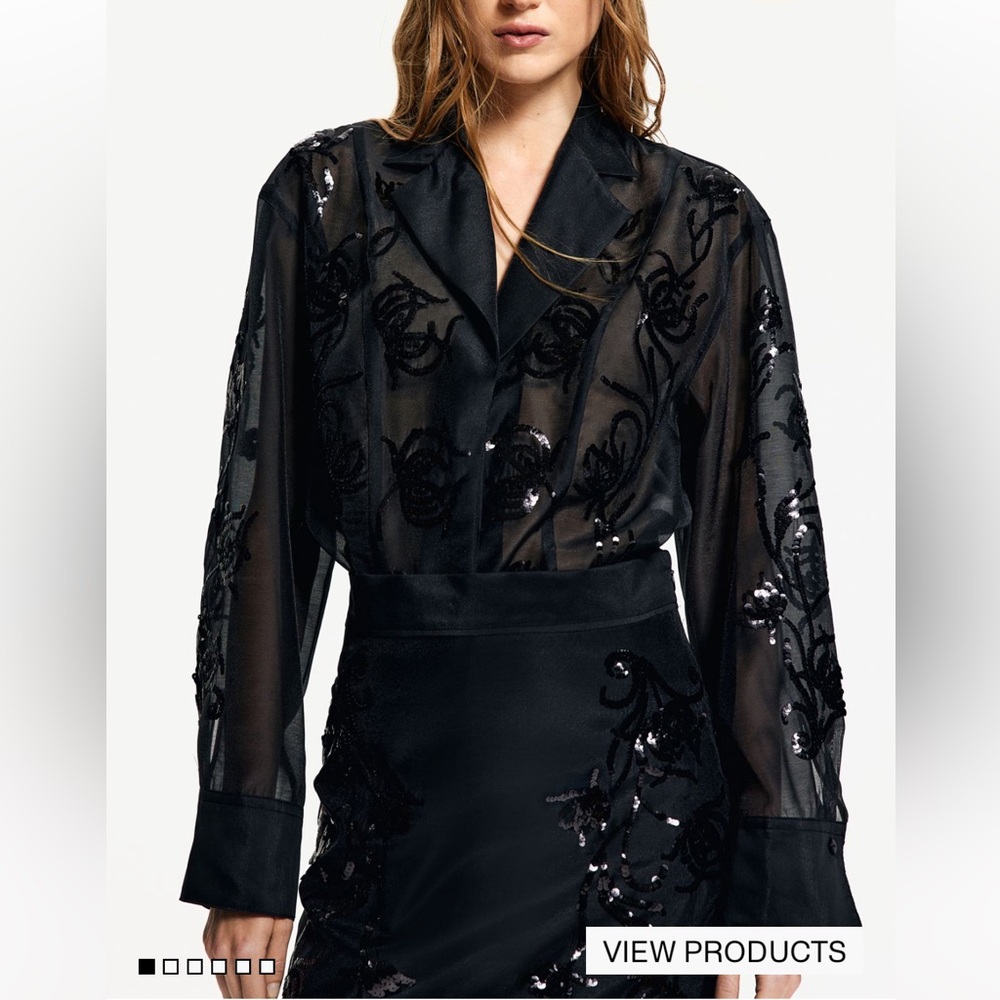 HM sequined organza shirt